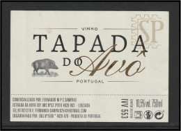 Portugal 2021 Rótulo Vinho Tinto Tapada Do Avô Red Wine Vin Rouge Lousada Javali - Vino Tinto