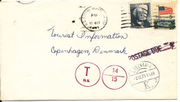 USA Cover Underpaid Sent To Denmark 1971 With Postal Due T - Cartas & Documentos
