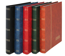Classeurs A4 Lindner Standard 32 Pages Noires Couleur:Rouge - Grand Format, Fond Noir