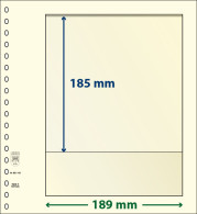 Paquet De 10 Feuilles Neutres Lindner-T 1 Bande 185 Mm - For Stockbook