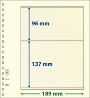 Paquet De 10 Feuilles Neutres Lindner-T 2 Bandes 137 Mm Et 96 Mm - Für Klemmbinder