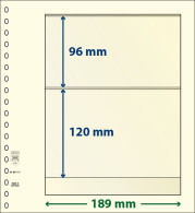 Paquet De 10 Feuilles Neutres Lindner-T 2 Bandes 120 Mm Et 96 Mm - De Bandas