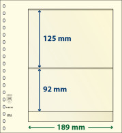 Paquet De 10 Feuilles Neutres Lindner-T 2 Bandes 92 Mm Et 125 Mm - Für Klemmbinder