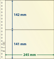 Paquet De 10 Feuilles Neutres Lindner-T 2 Bandes 141 Mm Et 142 Mm - A Bandes