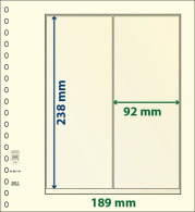 Paquet De 10 Feuilles Neutres Lindner-T 2 Bandes Verticales 92mm - A Nastro