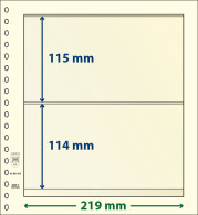 Paquet De 10 Feuilles Neutres Lindner-T 2 Bandes 114 Mm Et 115 Mm - For Stockbook