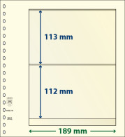 Paquet De 10 Feuilles Neutres Lindner-T 2 Bandes 112 Mm Et 113 Mm - For Stockbook