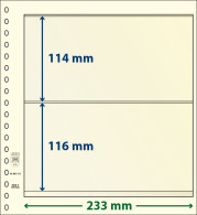 Paquet De 10 Feuilles Neutres Lindner-T 2 Bandes 116 Mm Et 114 Mm - Für Klemmbinder