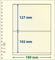 Paquet De 10 Feuilles Neutres Lindner-T 2 Bandes 102 Mm Et 127 Mm - De Bandas