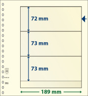 Paquet De 10 Feuilles Neutres Lindner-T 3 Bandes 73 Mm,73 Mm Et 72 Mm - Für Klemmbinder