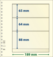 Paquet De 10 Feuilles Neutres Lindner-T 3 Bandes 88 Mm,64 Mm Et 65 Mm - Für Klemmbinder