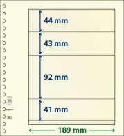 Paquet De 10 Feuilles Neutres Lindner-T 4 Bandes 41 Mm,92 Mm,43 Mm Et 44 Mm - Für Klemmbinder