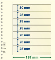 Paquet De 10 Feuilles Neutres Lindner-T 7 Bandes Dont 6 à 28 Mm Et 1 à 30 Mm - A Nastro