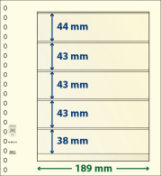 Paquet De 10 Feuilles Neutres Lindner-T 5 Bandes 38 Mm,43 Mm,43 Mm,43 Mm Et 44 Mm - Voor Bandjes