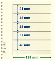 Paquet De 10 Feuilles Neutres Lindner-T 5 Bandes 46 Mm,37 Mm,38 Mm,38 Mm Et 41 Mm - A Nastro