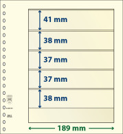 Paquet De 10 Feuilles Neutres Lindner-T 5 Bandes 38 Mm,37 Mm,37 Mm,38 Mm Et 41 Mm - Für Klemmbinder