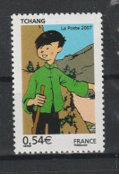 " LES VOYAGES DE TINTIN : LE CHINOIS TCHANG " Sur Timbre Neuf ** MNH De 2007 N° YT 4056. A SAISIR ! - Bandes Dessinées