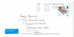 L74009 - Grossbritannien - 2001 - 65p Weihnachten EF A LpBf PLYMOUTH -> Japan - Storia Postale