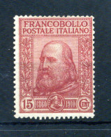 1910 Regno Ss. N.88 MNH ** Gomma Integra, Garibaldi, Plebiscito, 15 Centesimi - Ongebruikt