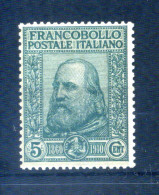 1910 Regno Ss. N.87 MNH ** Gomma Integra, Garibaldi, Plebiscito, 5 Centesimi - Mint/hinged