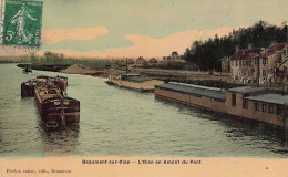 Beaumont Sur Oise * 1908 * Péniches Batellerie * L'oise En Amont Du Pont * Bateau Lavoir ? * Péniche Barge Chaland - Beaumont Sur Oise