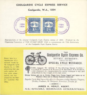 Australia Event Cover Coolgardie Cycle Express Service 70th - Werbemarken, Vignetten
