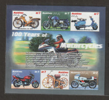Malaysia 1900 100 Years Of Motorcycles Miniature Sheet Mint Good Condition (S-57) - Motorbikes