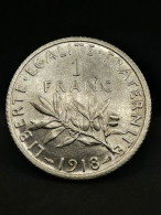 1 FRANC SEMEUSE ARGENT 1918 FRANCE / SILVER - 1 Franc