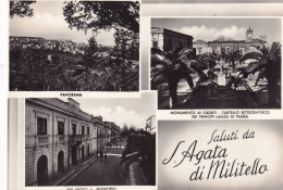 Cartolina S.agata Di Militello ( Messina ) Saluti Con Vedutine - Bagheria