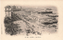 ALGERIE - Alger - Les Quais - Animé - Tramway - Dos Non Divisé - Carte Postale Ancienne - Algiers