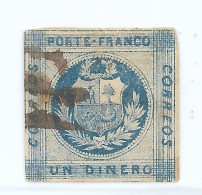 Delcampe - PERU 1860 NATIONAL COAT BLUE 1 D SCOTT  9 MICHEL 8 IA USED F/ VF - Peru