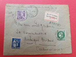 Enveloppe En Chargé De Mortagne Pour Aubigné Briand En 1940  - J 452 - 1921-1960: Modern Period