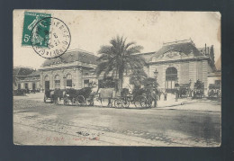 CPA - 06 - Nice - Gare P.L.M. - Animée (calèches) - Circulée En 1908 - Ferrocarril - Estación