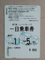 T-555- JAPAN, Japon, Nipon, Carte Prepayee, Prepaid Card, BUS, AUTOBUS - Cars