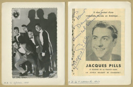 Jacques Pills & Les Cinq Pères - Page De Livre D'or Dédicacée - Bruxelles 50s - Zangers & Muzikanten
