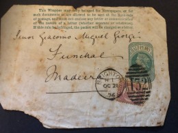 GB Fragment With ½d Brown Pl 11 On Postal Stationery Brighton Oct 21 1874 - Storia Postale