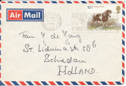 Great Britain Air Mail Cover Sent To Holland Kennington Walworth 27-7-1978  HORSE SHETLAND PONY On The Stamp - Brieven En Documenten