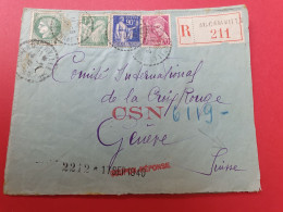 Enveloppe En Recommandé De Aucamville Pour La Suisse En 1940 - J 461 - 1921-1960: Période Moderne