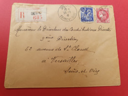 Enveloppe En Recommandé De Deuil Pour Versailles En 1941 - J 463 - 1921-1960: Periodo Moderno