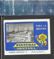 PINTURAS MONTANA  -  OLD VINTAGE MATCHBOX LABEL MADE IN VENEZUELA - Boites D'allumettes - Etiquettes