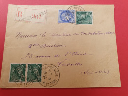 Enveloppe En Recommandé De St Michel/Orge Pour Versailles En 1941 - J 464 - 1921-1960: Periodo Moderno