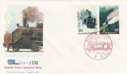 JAPAN FDC 1245-1246,trains - FDC