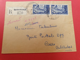 Enveloppe En Recommandé De Maubourguet Pour Caen En 1951 - J 466 - 1921-1960: Periodo Moderno