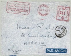 Aegypten / Egypte 1952, Brief Freistempel / EMA Navigation Company Alexandria - Marseille (Frankreich), Maritime - Lettres & Documents