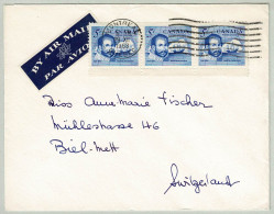Kanada / Canada 1963, Brief Montreal - Biel (Schweiz), Mehrfachfrankatur, Martin Frobisher, Seefahrer / Seafarer, Arktis - Storia Postale
