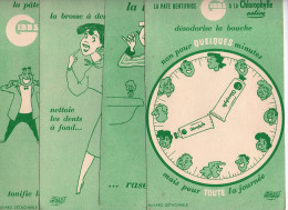 Buvard Pâte Dentifrice Rasoir Gibbs SR Dents Blanches Brosse à Dents Homme Femme Jacques Faizant (4 Buvards) - Parfums & Beauté