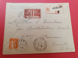 Enveloppe En Recommandé De Houilles Pour Versailles En 1938 - J 474 - 1921-1960: Periodo Moderno