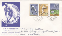 JAPAN FDC 1609-1611,baseball - FDC