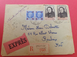 Enveloppe En Recommandé Et Exprès De Champigny/Marne Pour Roubaix En 1942 - J 476 - 1921-1960: Modern Period