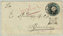 Grossbritannien / United Kingdom 1895, Kolonie Indien / India, Postal Stationery Gwalior - Bombay, Schlange, Sonne / Sun - 1882-1901 Imperium